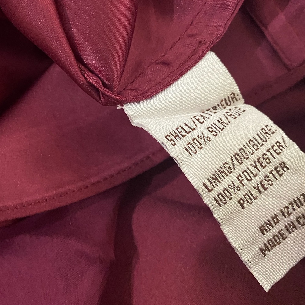 BADGLEY MISCHKA Cranberry 100% Silk A-Line Strapless Sweetheart Neckline Gown 6 - Picture 4 of 15